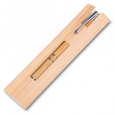 Caneta Ecológica de Bambu com Estojo Promocional para Brinde