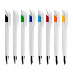 Caneta plástica com pintura branca leitosa Personalizada para Brinde