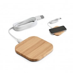 Carregador Indução Wireless de Bambu Personalizado