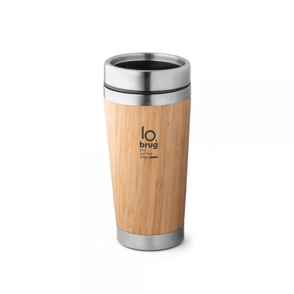 Copo de Viagem em Bambu e Inox Personalizado