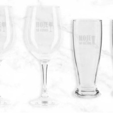Jogo De Copos De Vidro P/ Vinho / Cerveja Personalizado