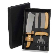 Kit Com Cutelo, Garfo E Espátula Personalizado 