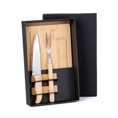 Kit para Churrasco / Cozinha em Bambu / Madeira com Logo
