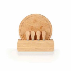 Kit para Queijo Em Bambu / Madeira / Inox Personalizado 
