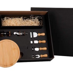 Kit Queijo e Champagne 6 Peças com Logo Personalizado