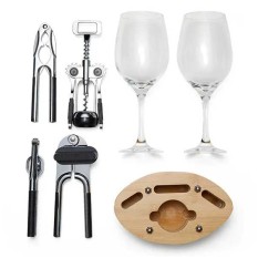 Kit Queijo e Vinho 7 Peças para Brindes