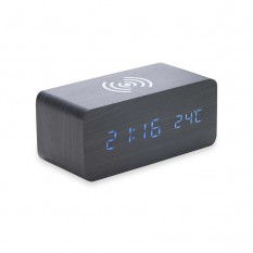 Relógio de Madeira com Carregamento por Indução Personalizado