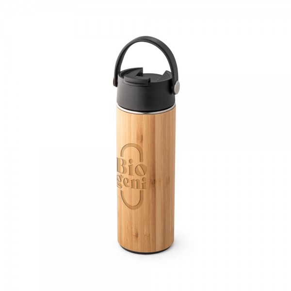 Squeeze 440ml em Bambu e Inox Personalizado